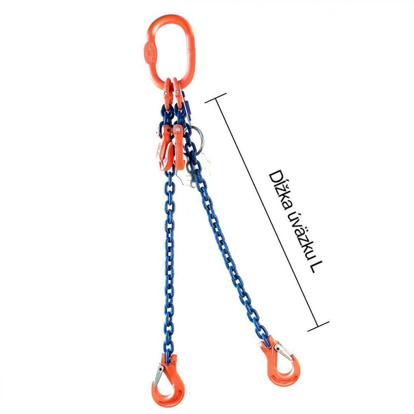 Láncos felfüggesztés szem-2 kampó 100 o. rövidítővel (6 m, 2000/1400 kg, 6 mm)