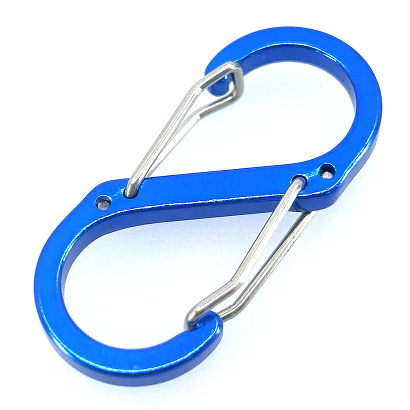 Dekoratív karabiner S-kampó alakú 50 mm - kék