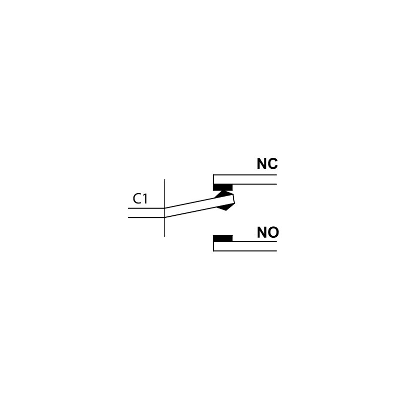 Helyzetkapcsoló, mikro, íves-rugószár