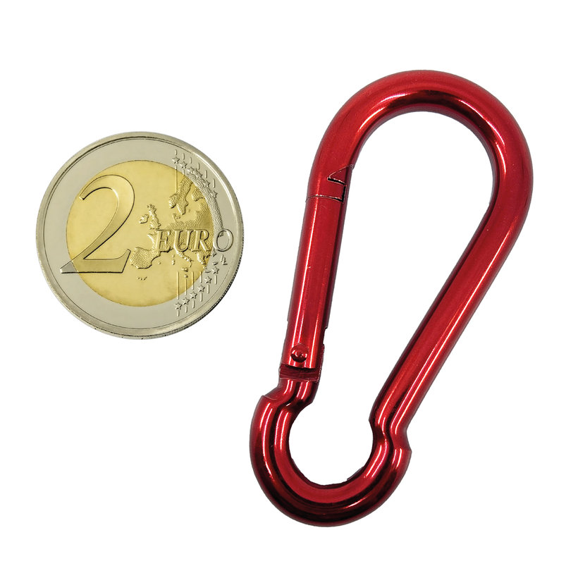 Tűzoltó karabiner DIN 5299C piros 6mm