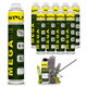 Szerelő (PUR) hab MEGA pisztolyos ALACSONY TÁGULÁSÚ - 10 db MEGA PACK 870ml