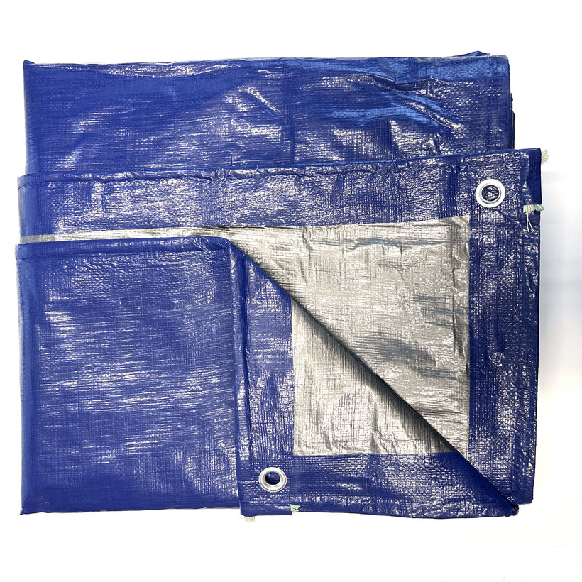 Takaróponyva 2x8m kék-ezüst 200g/m²