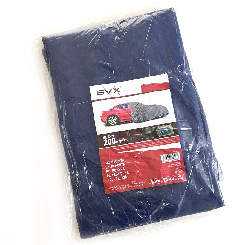 Takaróponyva 2x8m kék-ezüst 200g/m²