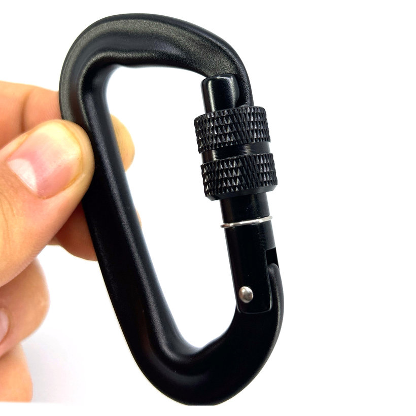 Alumínium karabiner csavarral 80 mm - fekete