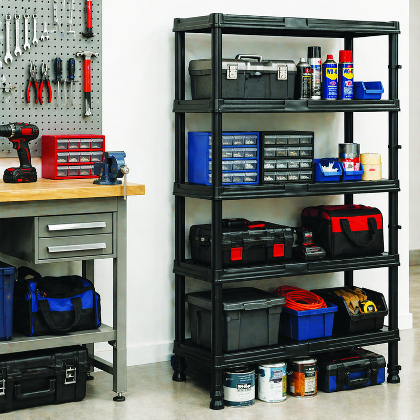 Műanyag polc 74×32x134cm 5 polccal