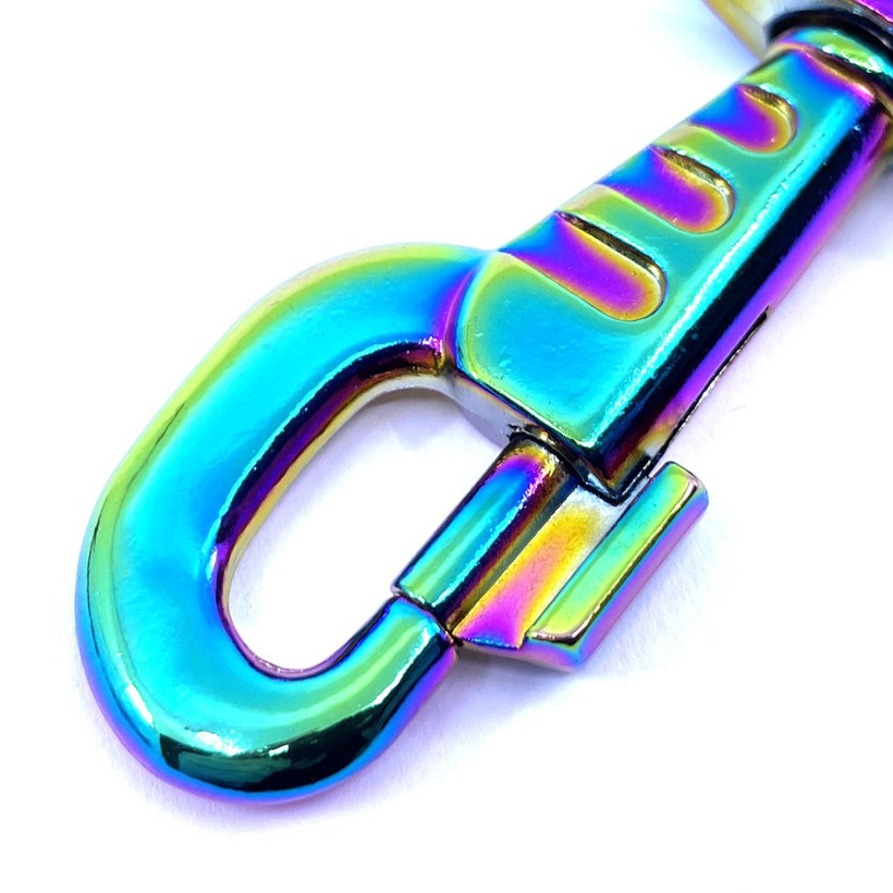 Forgó karabiner felülnyomással, szivárványos 80x25mm