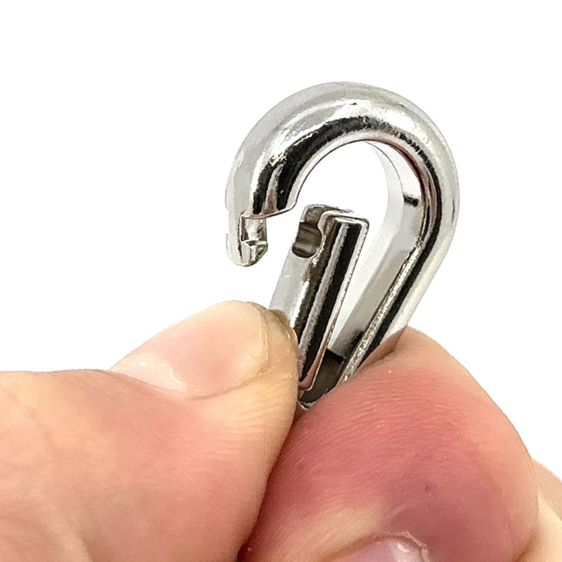 Póráz karabiner - nikkelezett 52x16mm