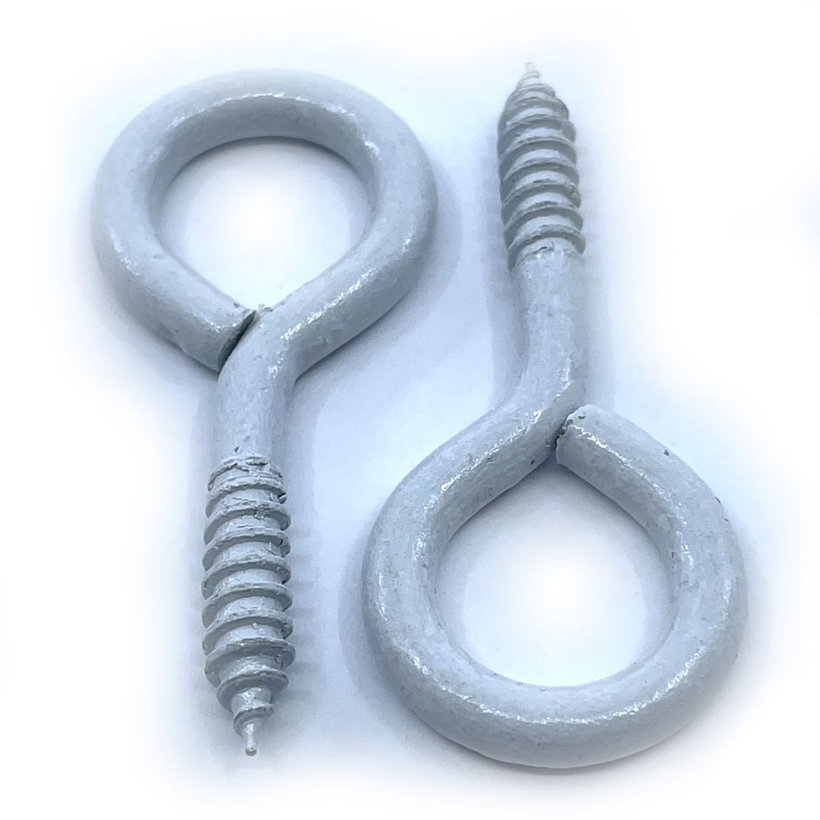 Csavaros szem fehér lakk 30x14mm