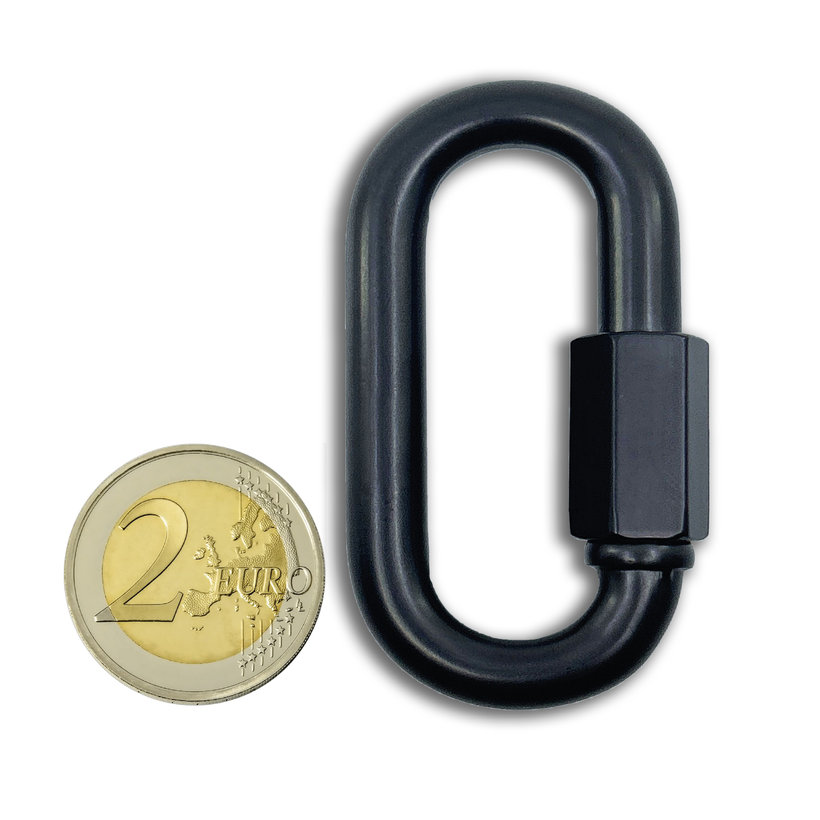 Karabiner anyával fekete 6mm