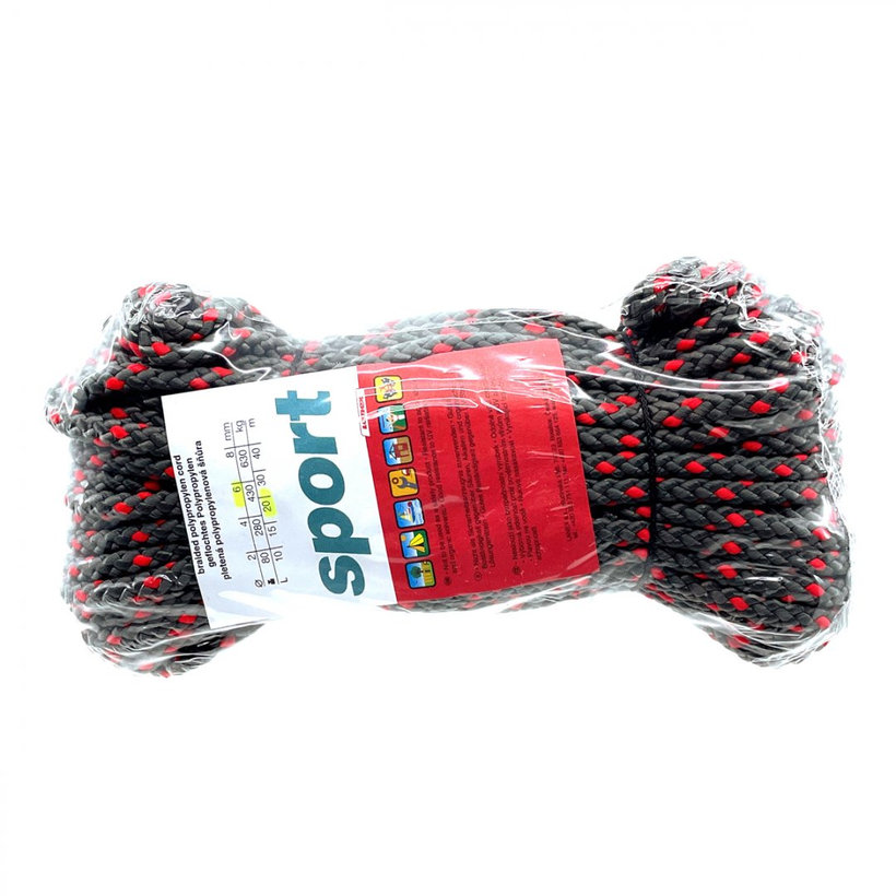 Polipropilén zsinór kötött mag nélkül színes 15m 8mm