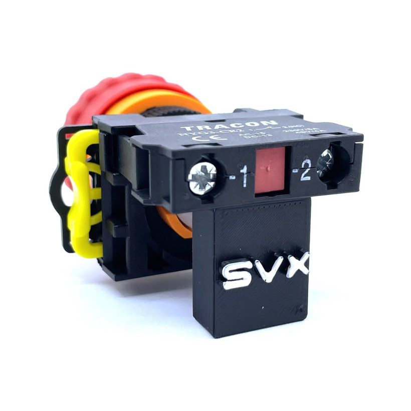 Vészgomb, reteszelt, piros