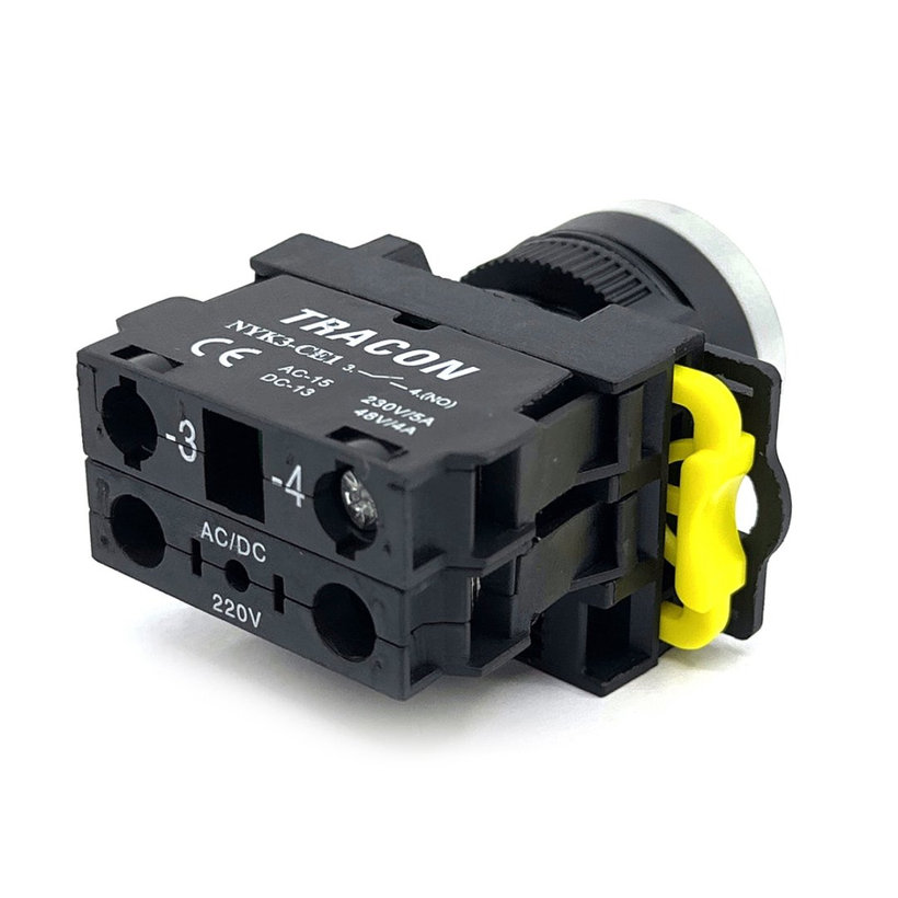 Gombkapcsoló háttérvilágítással sárga