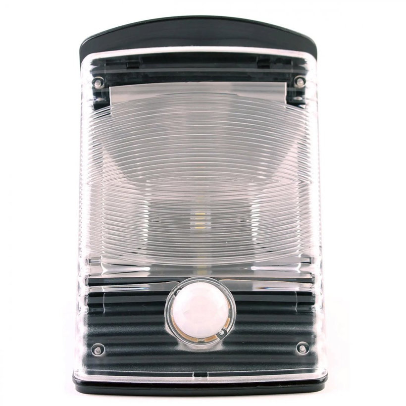 Szolár LED fali lámpa PIR mozgásdetektorral fekete