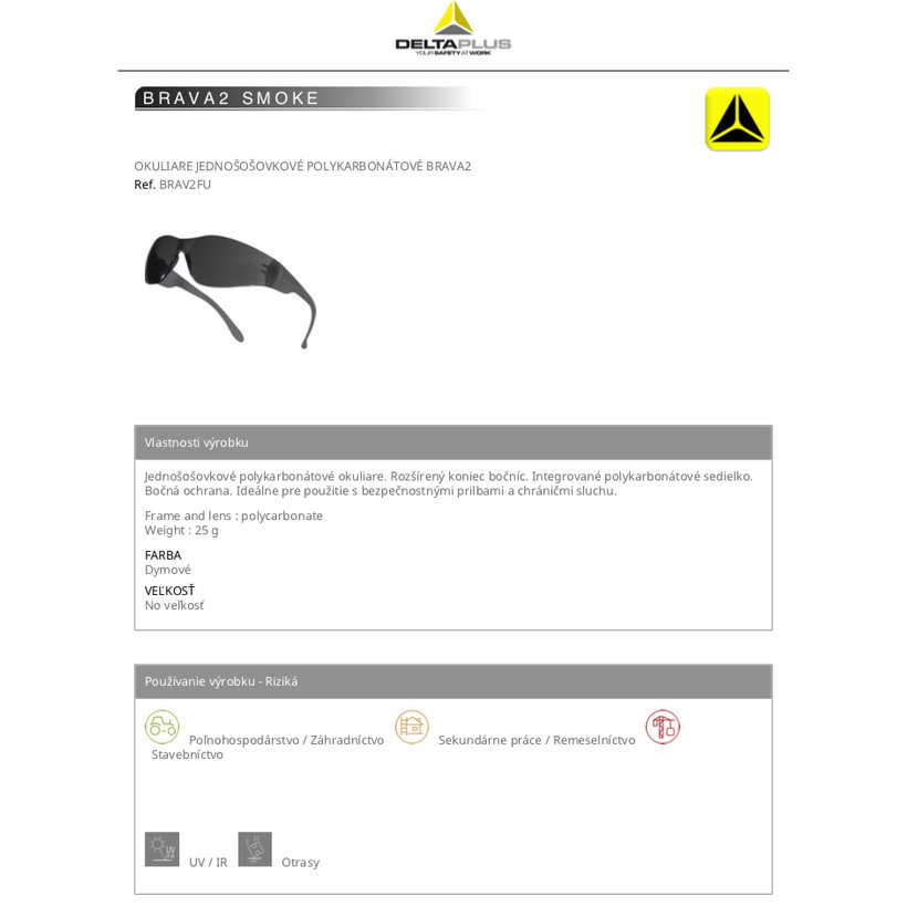 BRAVA2 SMOKE munkaszemüveg