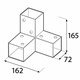 Négyzet alakú gerenda csatlakozó GPY 70 fekete 162x72x165 mm