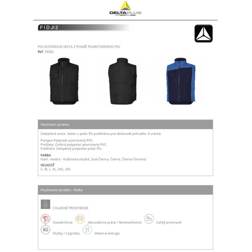 Munkamellény FIDJI2 fekete M