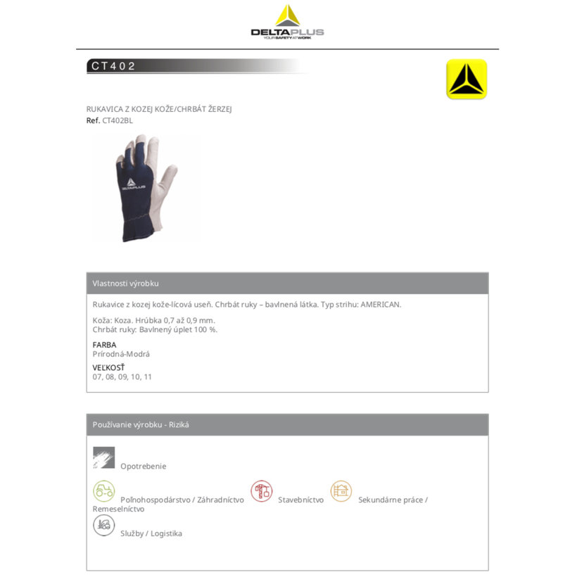Kombinált munkakesztyű CT402 08
