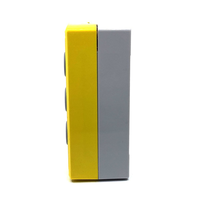 Összeállított tokozat nyomógombokhoz, sárga, 3-as