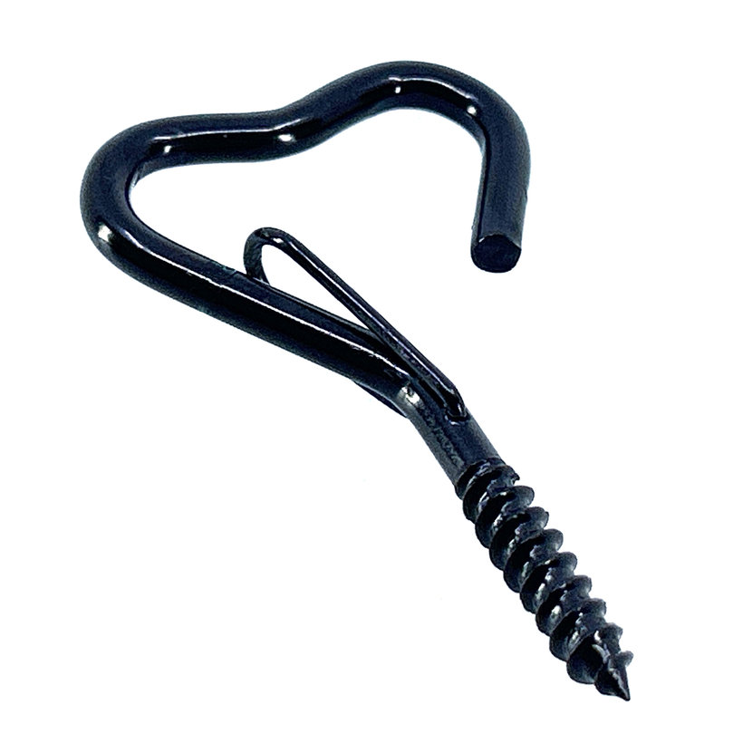 Dekoratív szem csavarral, szív - fekete