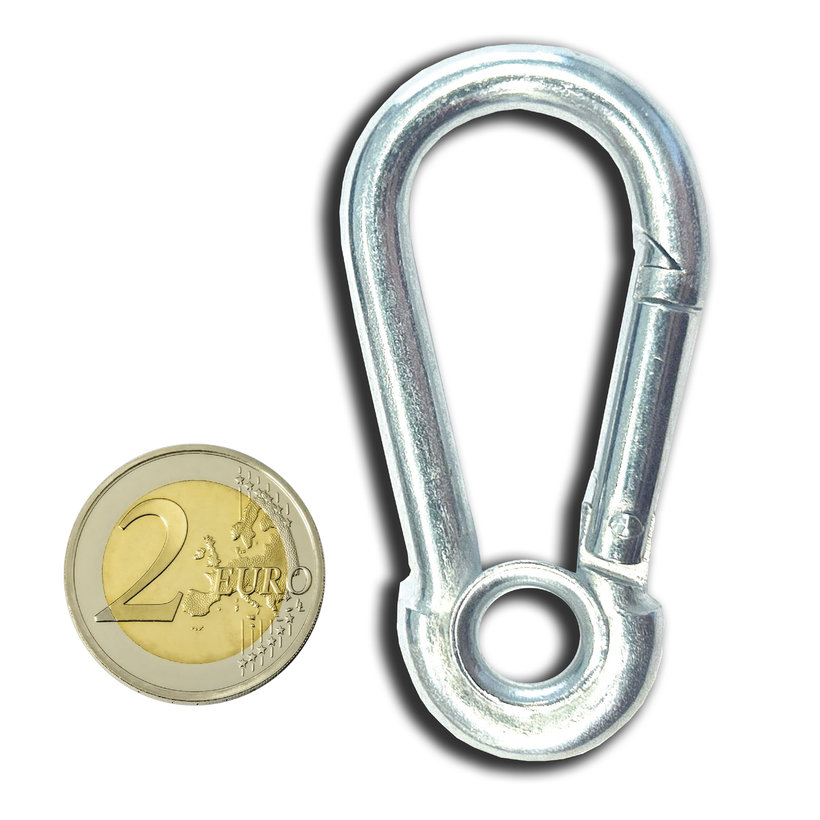 Karabiner gyűrűvel zn 6mm