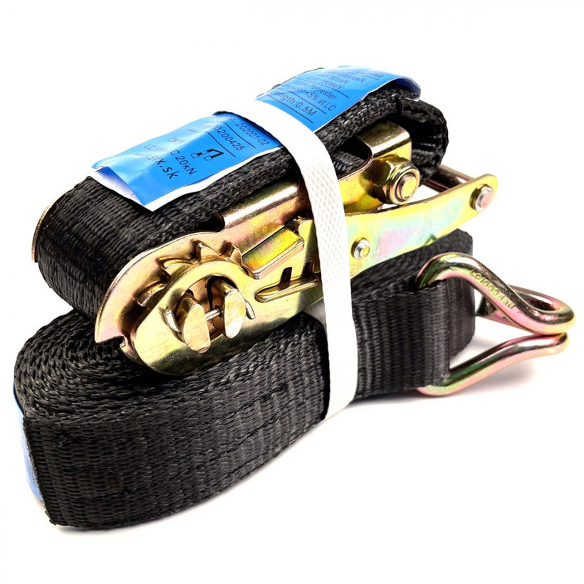 Racsnis rögzítő heveder fekete 2T-10M