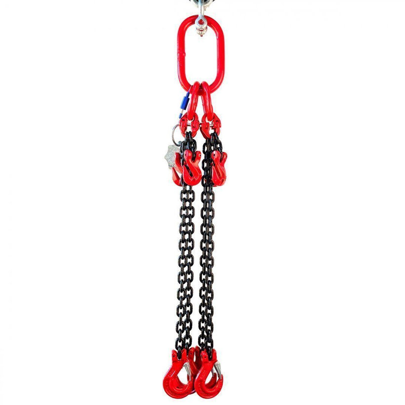 Láncos felfüggesztés szem-4 kampó 80 o. rövidítővel (2.5 m, 11200/8000 kg, 13 mm)