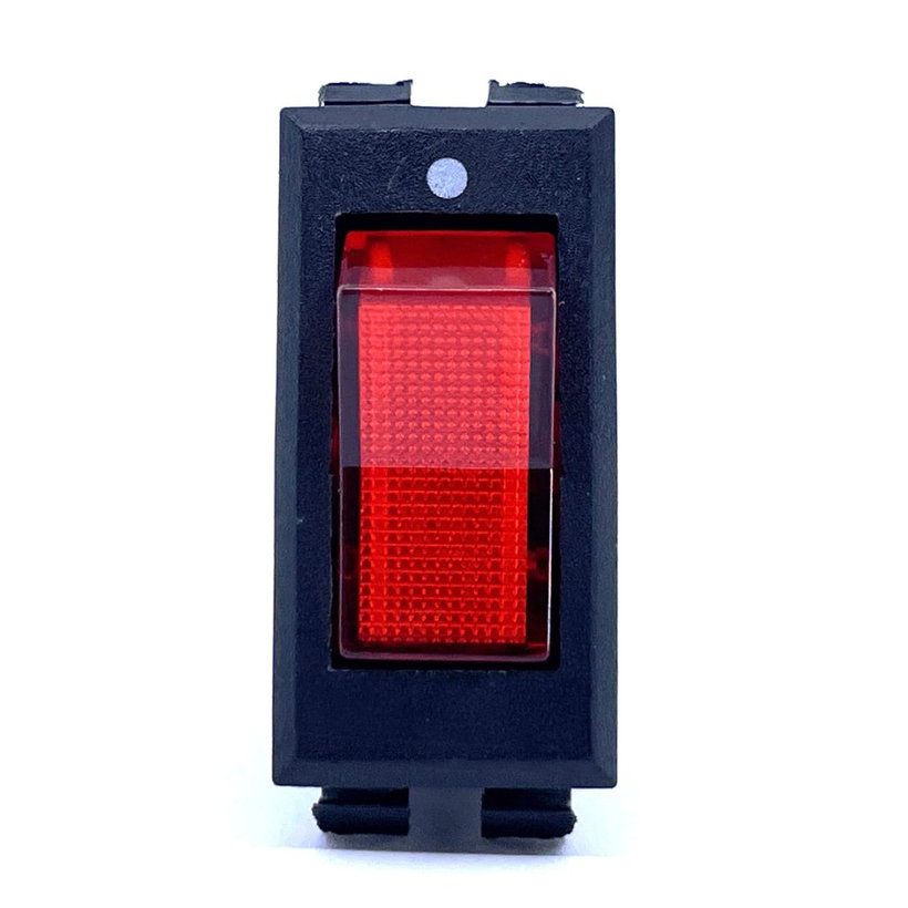 Készülékkapcs., BE-KI, piros háttérvilágítású, 16A, 250V