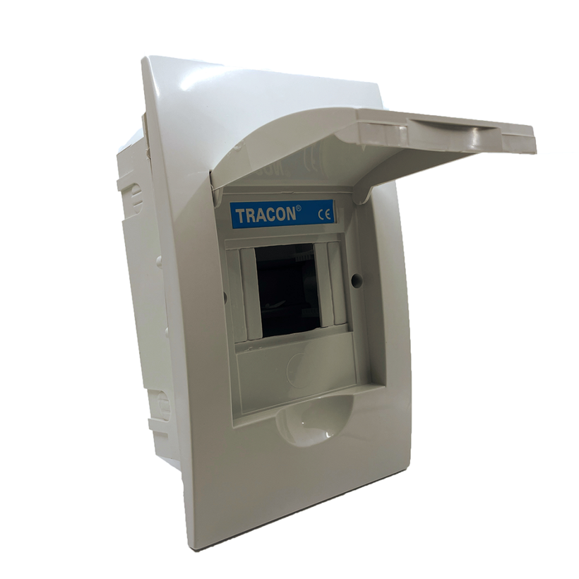 Süllyesztett elosztódoboz, fehér ajtóval, N/PE sínnel 115x200x60mm