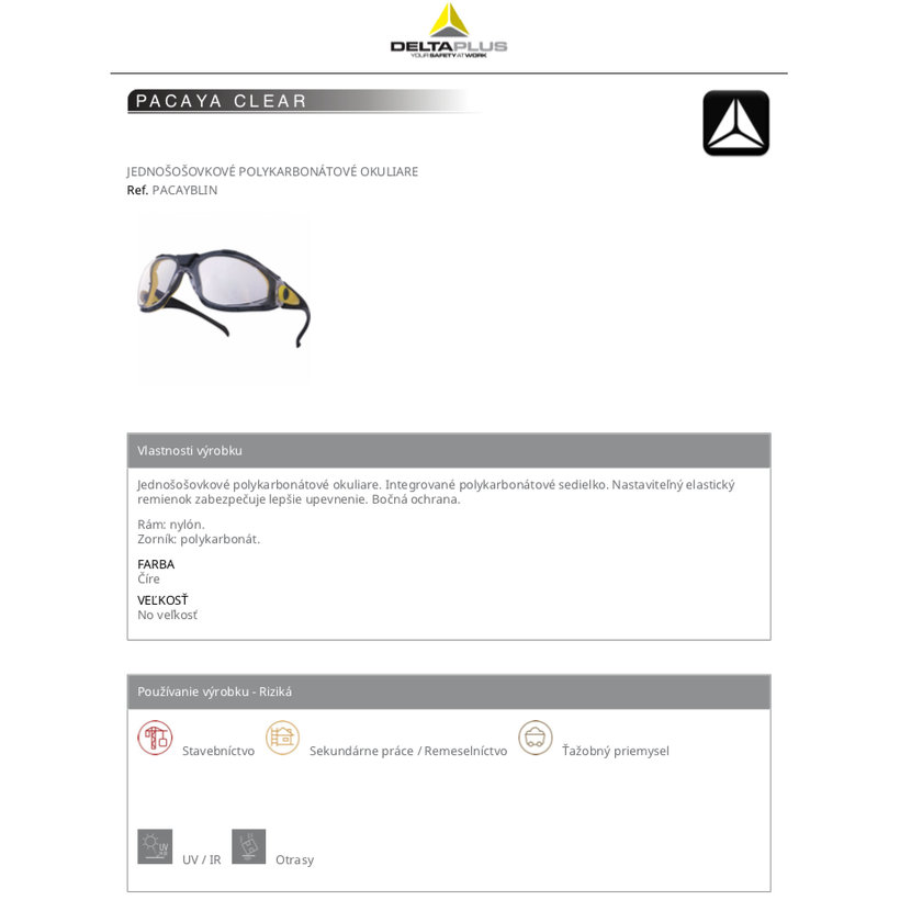 PACAYA CLEAR munkaszemüveg