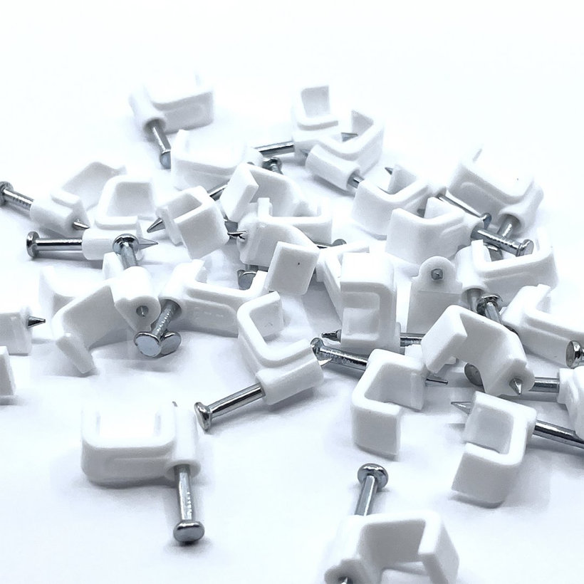 Kábelbilincs négyzet alakú fehér 9mm