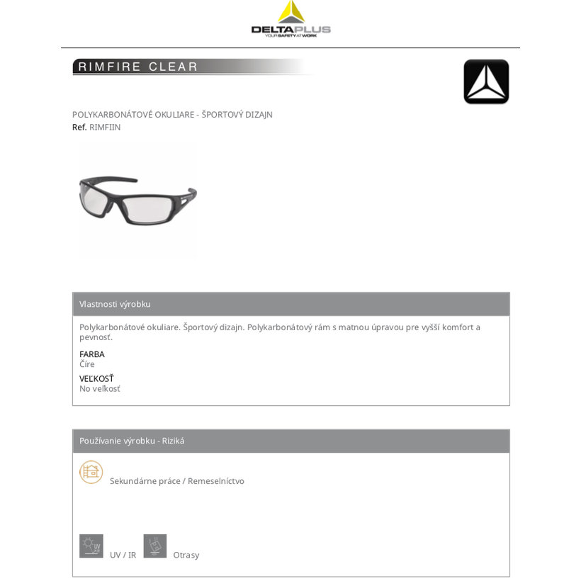 RIMFIRE CLEAR munkaszemüveg
