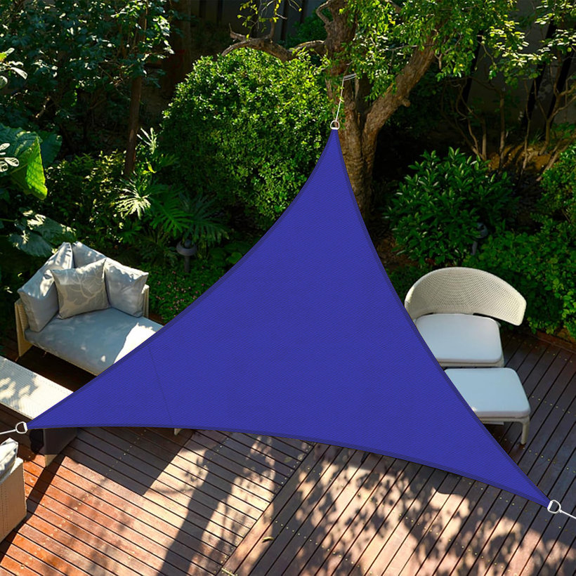 Árnyékvitorla vízálló kék 3,6x3,6x3,6 m