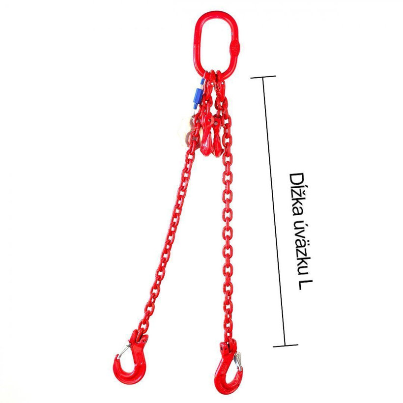 Láncos felfüggesztés szem-2 kampó 80 o. rövidítővel (2 m, 4250/3150 kg, 10 mm)
