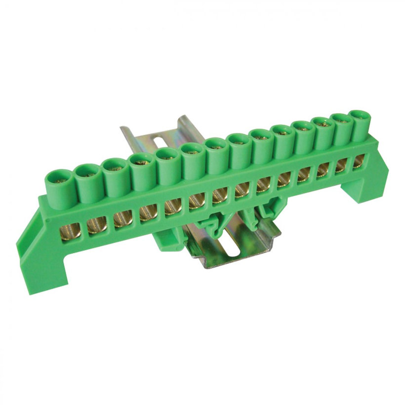 Szigetelt földelősín PE, zöld 14P