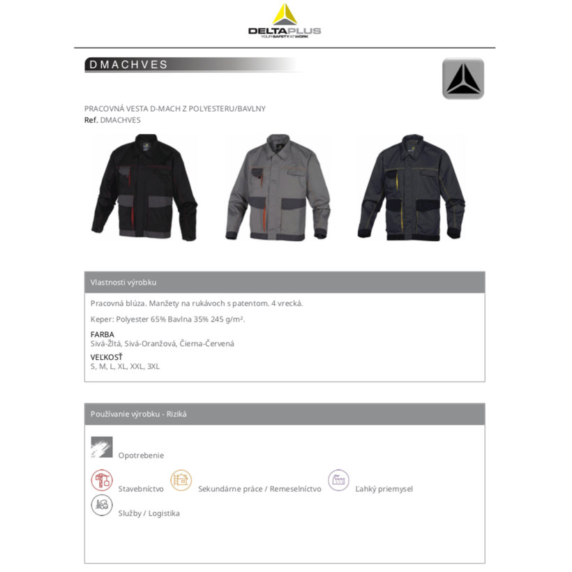 D-MACH munkakabát szürke-sárga XXL