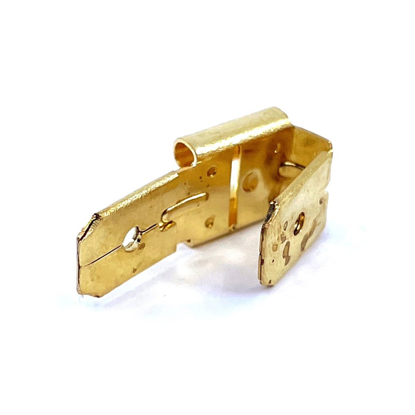 Szigeteletlen rátolható csatlakozó csap+hüvely, sárgaréz 2,5mm²