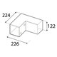 Négyzet alakú gerenda csatlakozó GPL 120 fekete 226×122×224 mm