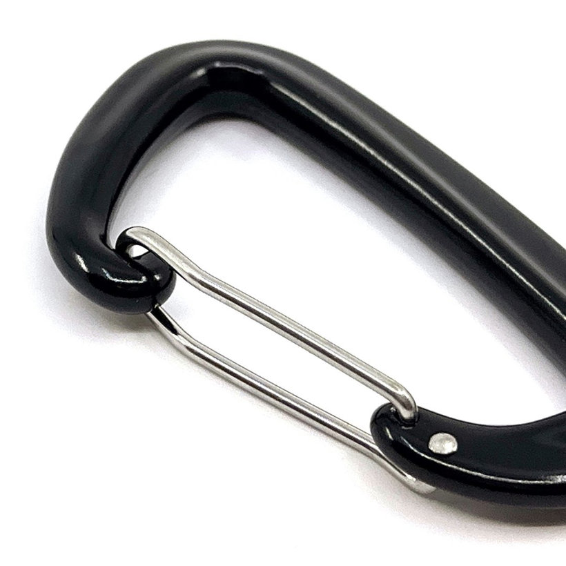 Karabiner alumínium - fekete 81mm