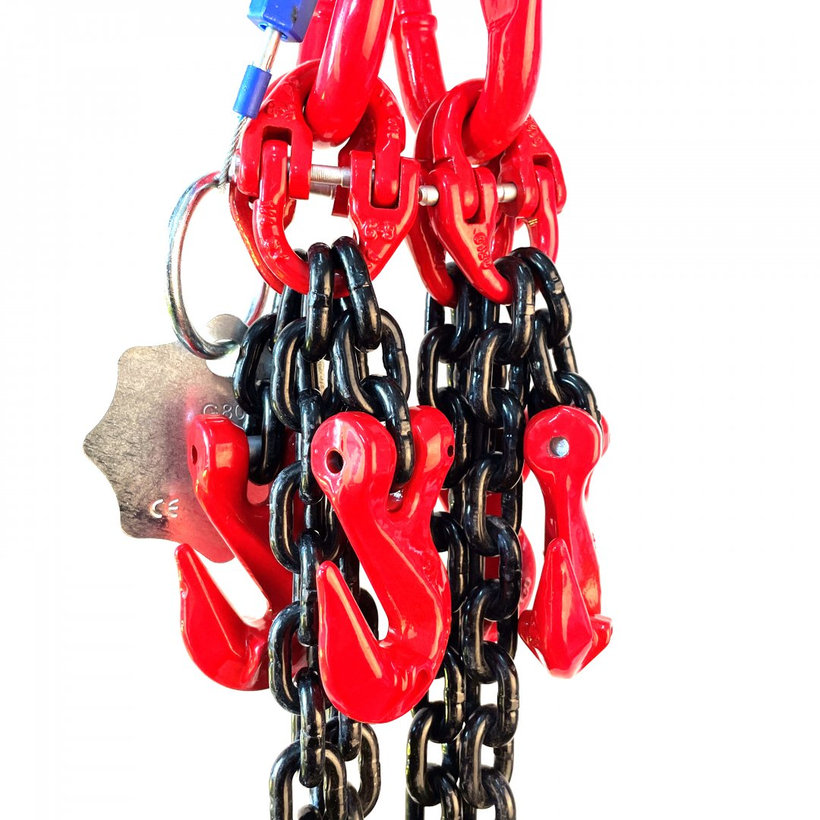Láncos felfüggesztés szem-4 kampó 80 o. rövidítővel (0,5 m, 2360/1700 kg, 6 mm)