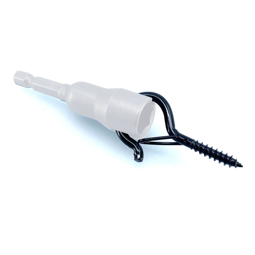 Dekoratív szem csavarral, Q-alakú - fekete