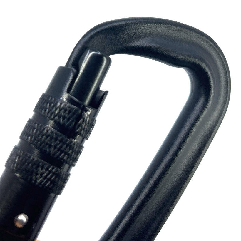 Alumínium karabiner twist lock 80 mm - fekete