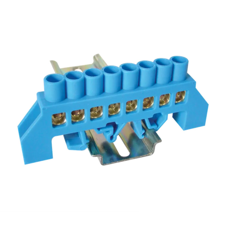 Szigetelt földelősín N, kék 8P