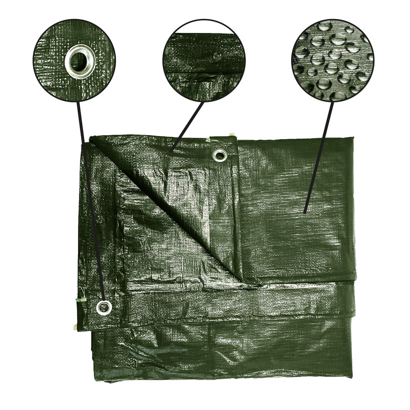 Takaróponyva 5x8m sötétzöld 65g/m²