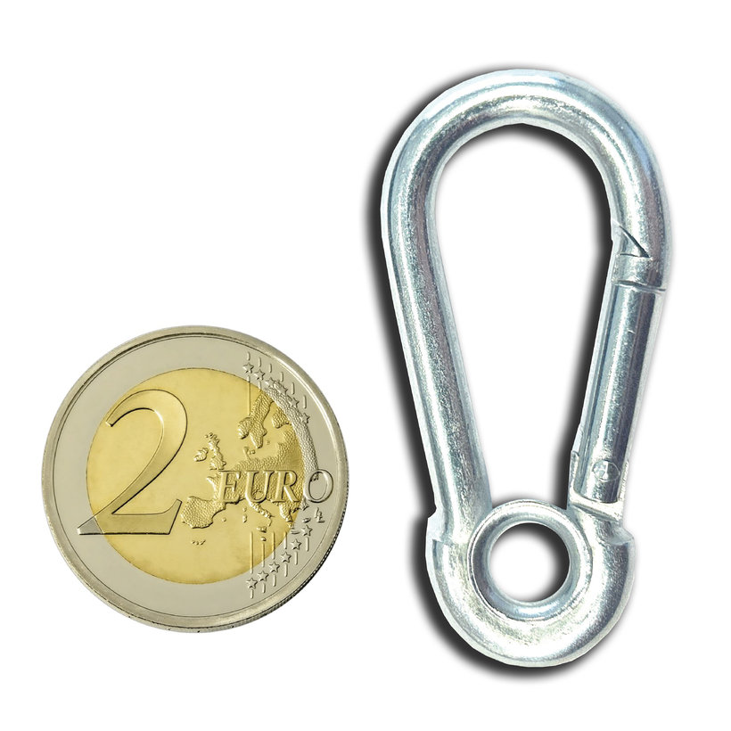 Karabiner gyűrűvel zn 4mm