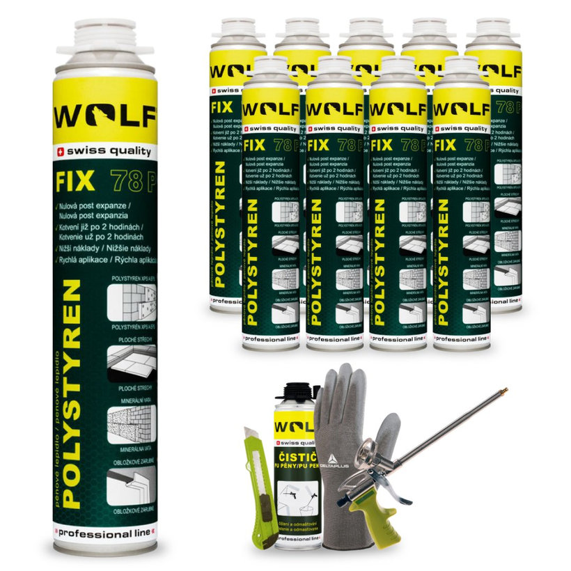 Szerelő ragasztó (PUR) pisztolyos - Polisztirolhoz - 10 db MEGA PACK 750ml