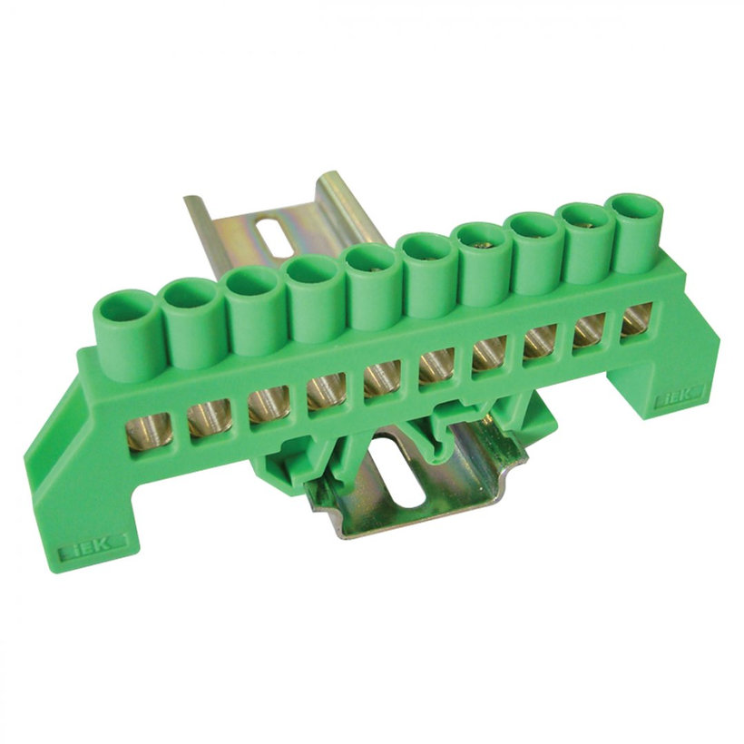 Szigetelt földelősín PE, zöld 10P