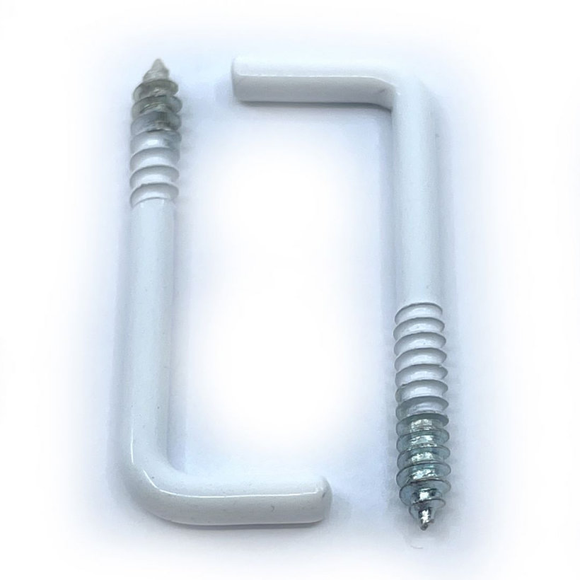 Csavaros kampó fehér lakk 50mm