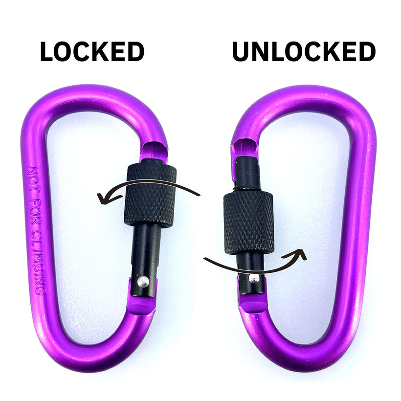 Alumínium karabiner biztosítékkal - lila