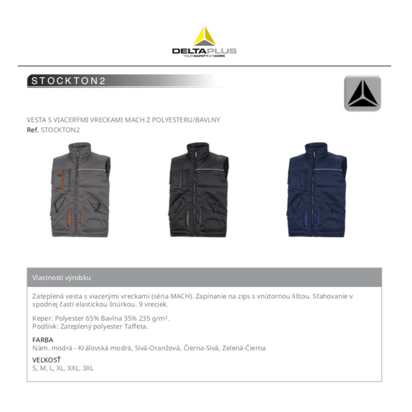 Munkamellény STOCKTON2 szürke 3XL