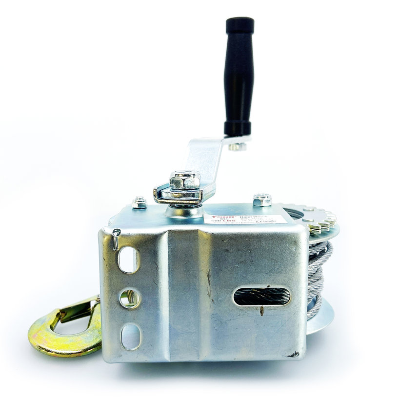 Kézi csörlő 360kg, 4,5mm x 10m, acélkötél